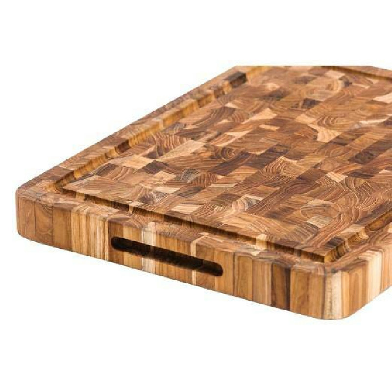 Teak Haus Hackblock Schneide- und Tranchierbrett 42 x 30,5 x 3,8 cm TH311 by Teak Haus color Svart