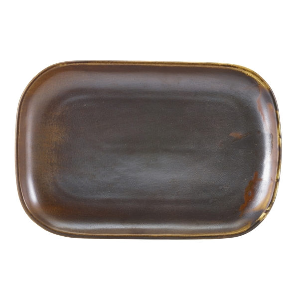Terra Porcelain Rustic Copper rechteckige Platte 29 x 19,5 cm RP-PRC29 by Genware color Svart