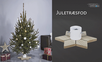 Weihnachtsbaumständer Sternförmig aus Metall 4300627 by HAAHR & CO color Vit, Trä