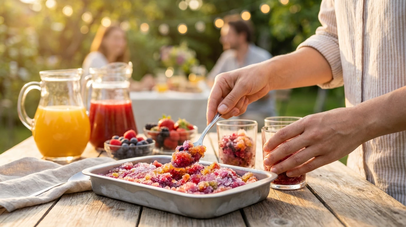 Hausgemachter Slush-Eis-Saft: Machen Sie Ihr eigenes Eis ohne Maschine
