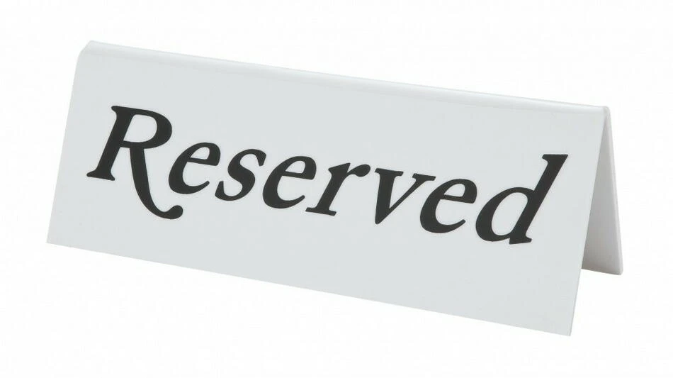 Tischaufsteller „Reserviert“ aus weißem Kunststoff BTBL3453 by Beaumont color Svart