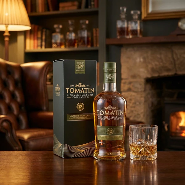 Tomatin 12 YO Highland Single Malt FL 70 55053 by TOMATIN color Svart
