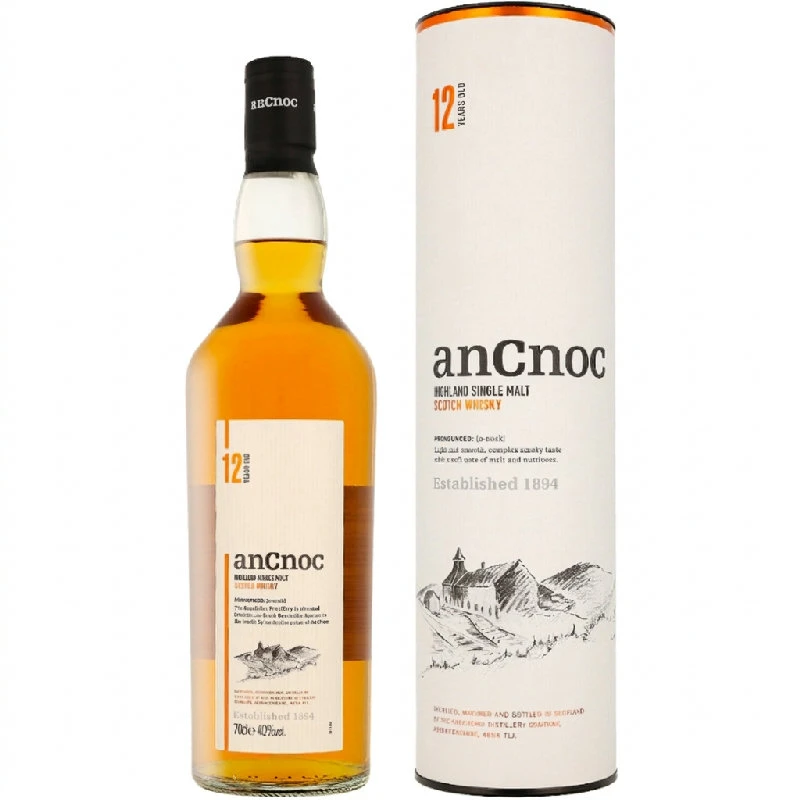 AnCnoc 12 YO Speyside Single Malt FL 70 55112 by ANCNOC color Svart