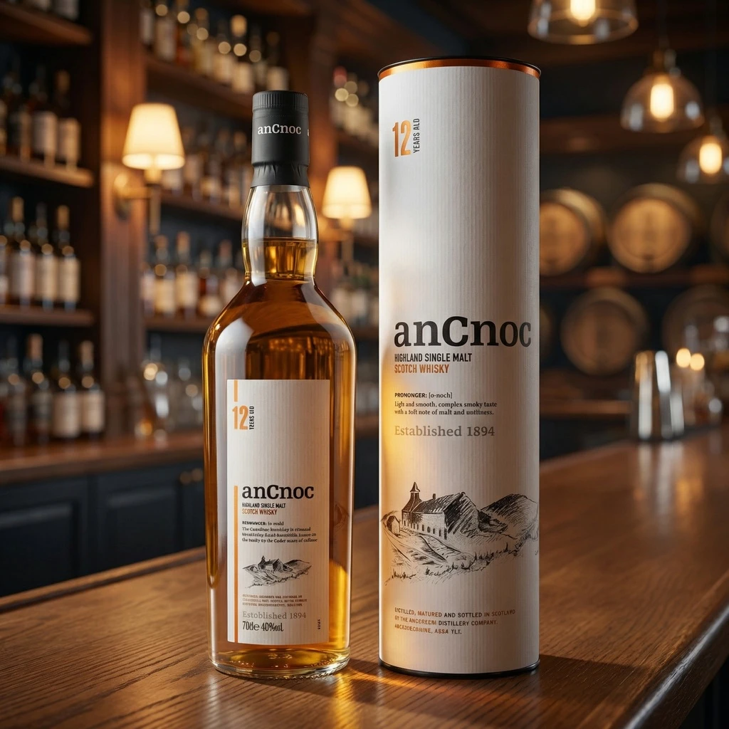 AnCnoc 12 YO Speyside Single Malt FL 70 55112 by ANCNOC color Svart