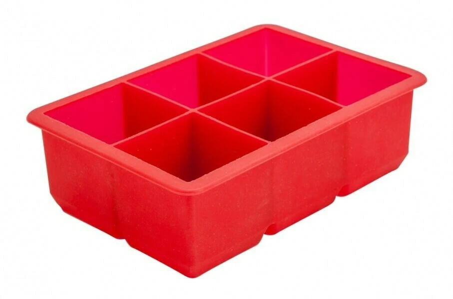Rote Silikon-Eiswürfelform 6 Fächer BTBL3350 by Beaumont color Röd