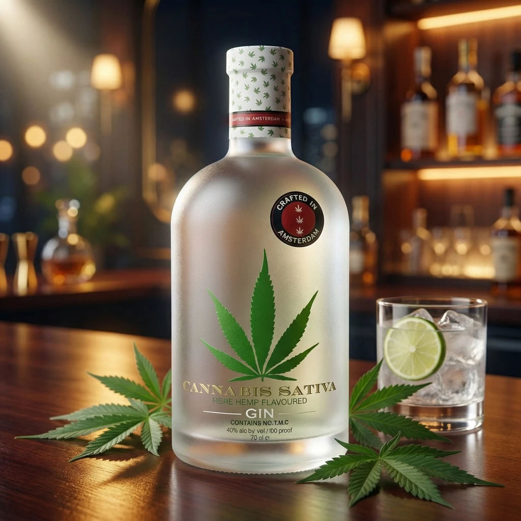 Cannabis Sativa Gin 70 cl 50% 51369 by SATIVA color Svart