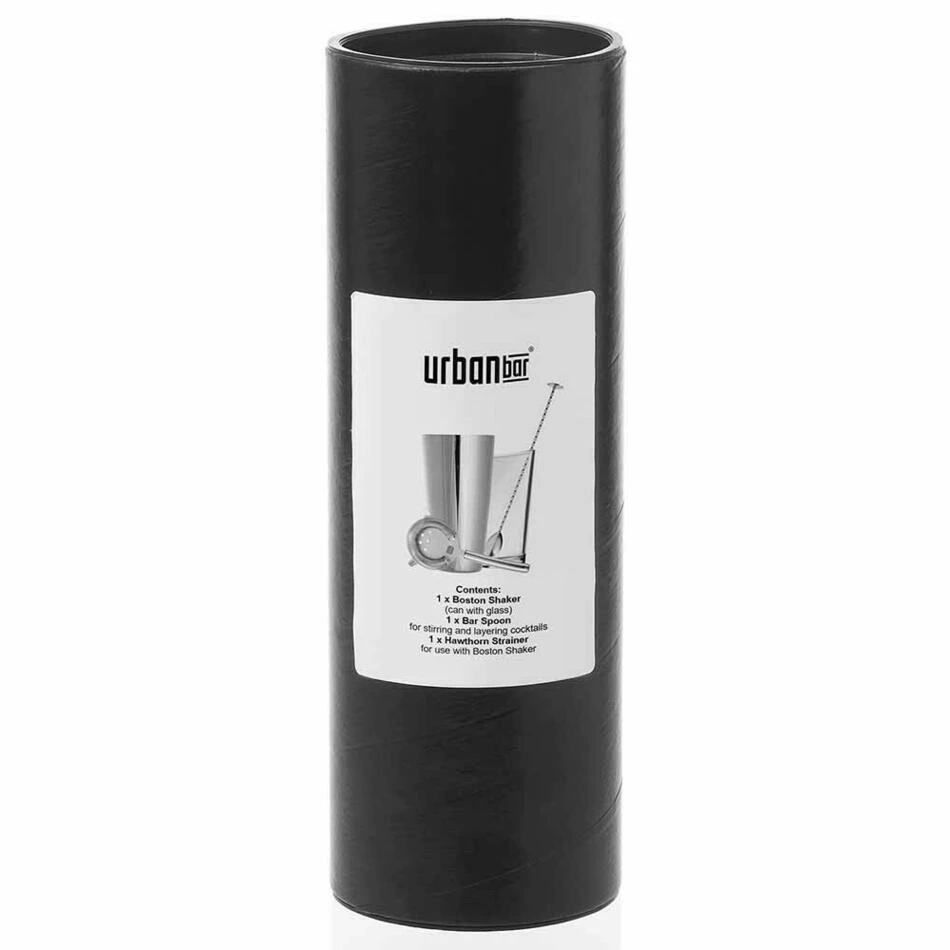 Retail-Kit: Boston-Shaker, ske, strainer &amp; instruktioner. - Urban Bar UB20/21/23/102 by Urban Bar color Silver