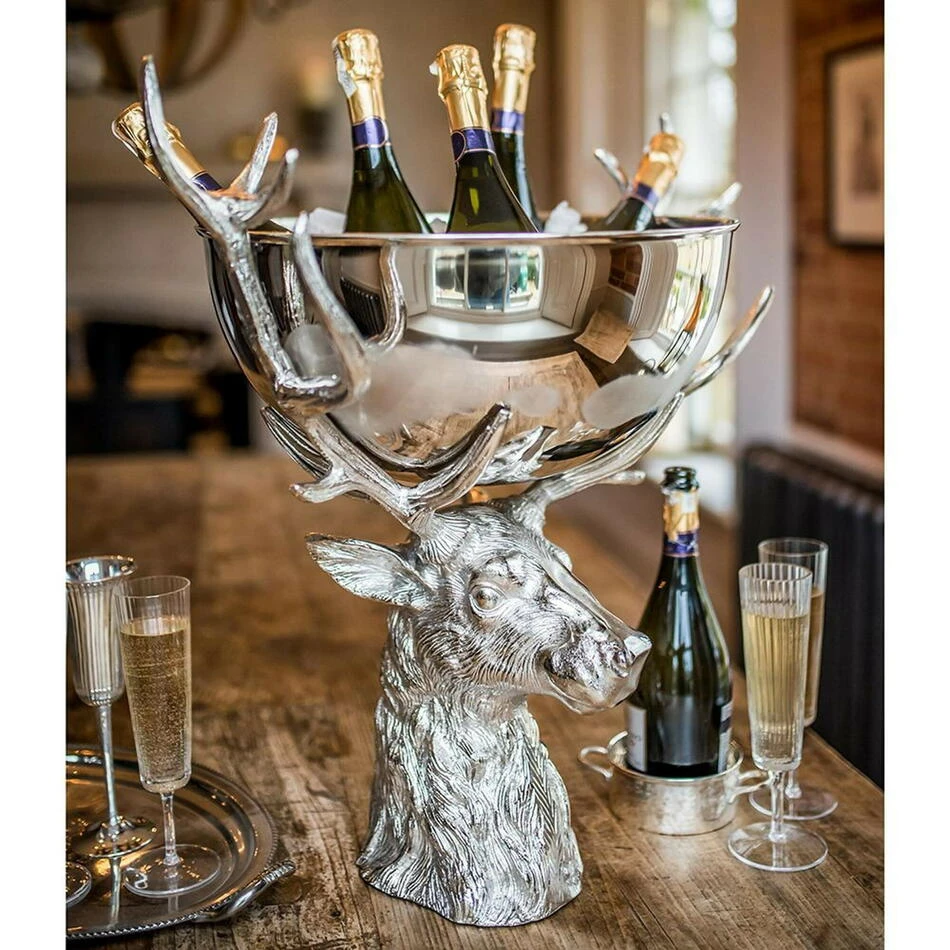 Hirsch – Großer Champagnerkühler auf Ständer RDR-MTL-BWL by Culinary Concepts color Svart