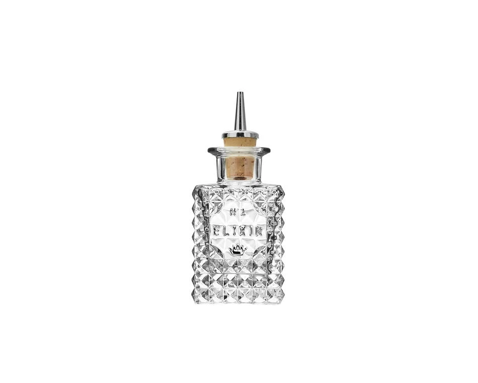 Elixir No1 Flasche mit Edelstahl-Ausgießer quadratisch, klar 12272-01 by Luigi Borm color Helder