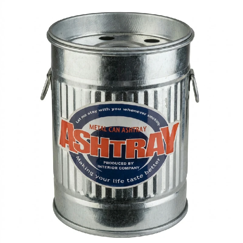 Aschenbecher in Dosenform Ø 8,5 cm 11100578 by APS color Silver