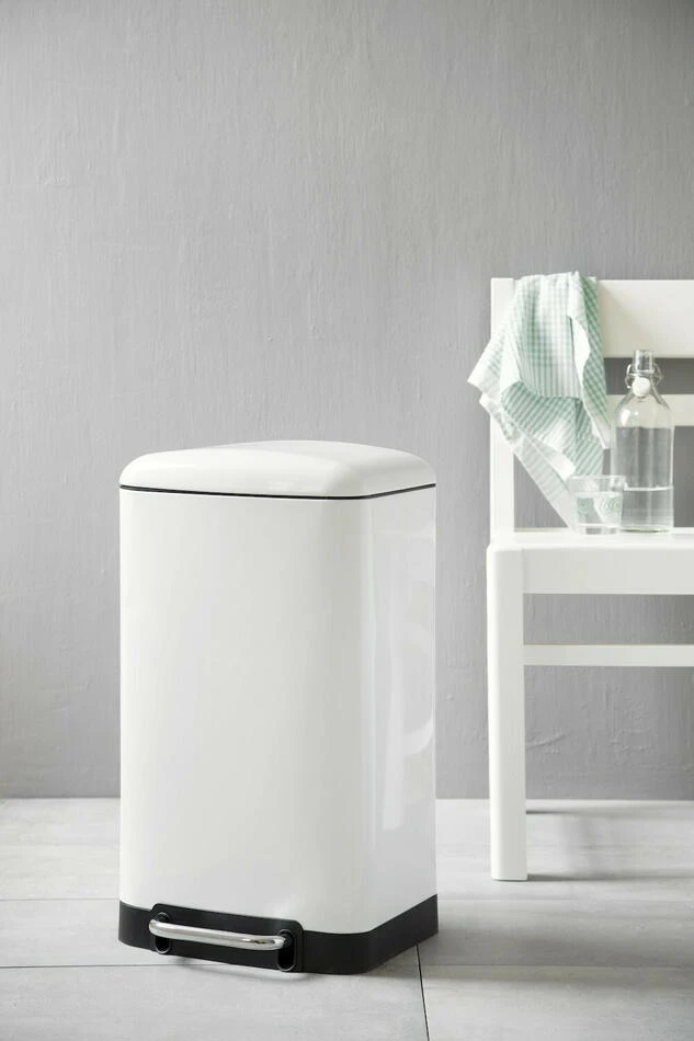 Eckiger Mülleimer 30 l ST60042 by Steel-Function color Svart