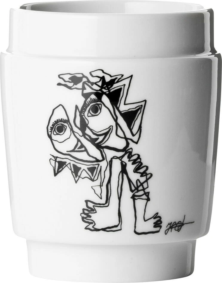 Kunstbecher Weiß/Schwarz 250 ml ST68145 by Steel-Function color Vit