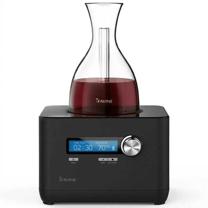 iSommelier, KEIN WIFI, tragbare 750ml Glaskaraffe IFAD512 by IFAP color Svart