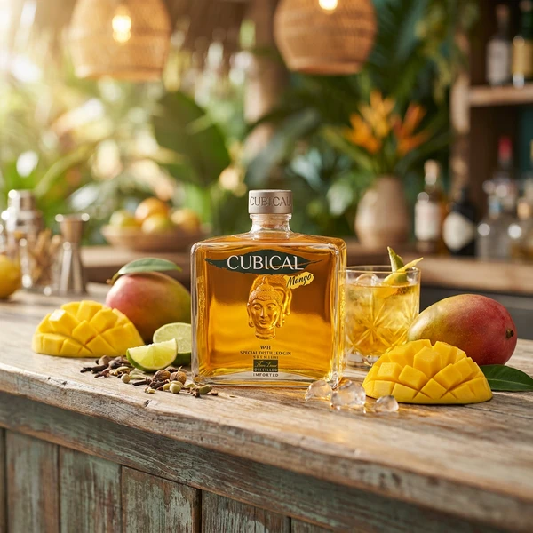 Botanic Cubical Mango Gin 70 cl 51437 by BOTANIC color Svart