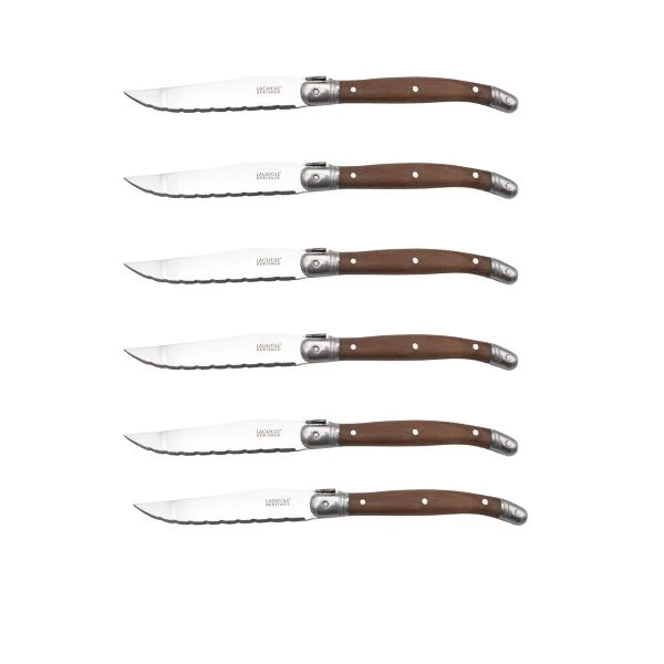 Laguiole Heritage Steakmesser aus Walnussholz, 6-teilig 40271005 by Laguiole color Svart