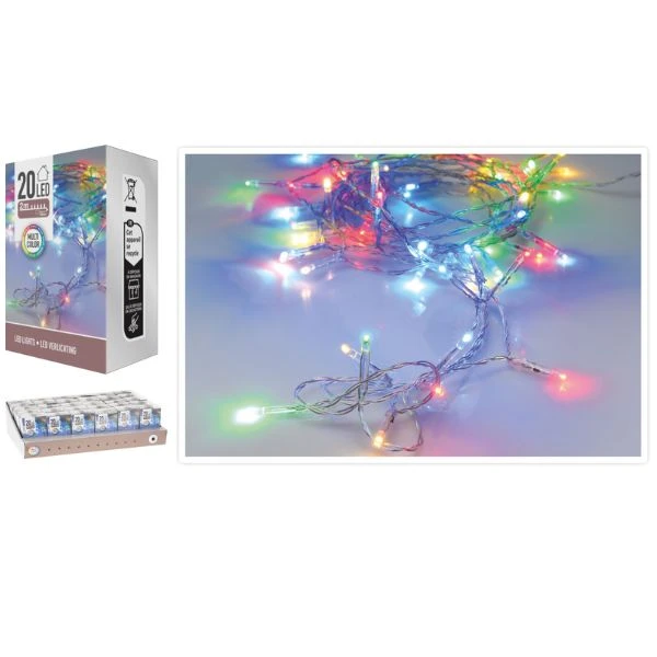 LED-Lichterkette bunt 20 LEDs batteriebetrieben 2 m AX9800220 by Koop color Färgad