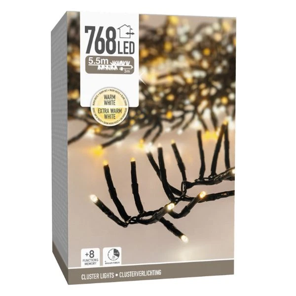 Cluster-Lichterkette 768 LEDs Warmweiß AX8550630 by Koop color Vit