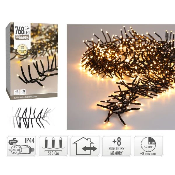 Cluster-Lichterkette 768 LEDs Warmweiß AX8550630 by Koop color Vit