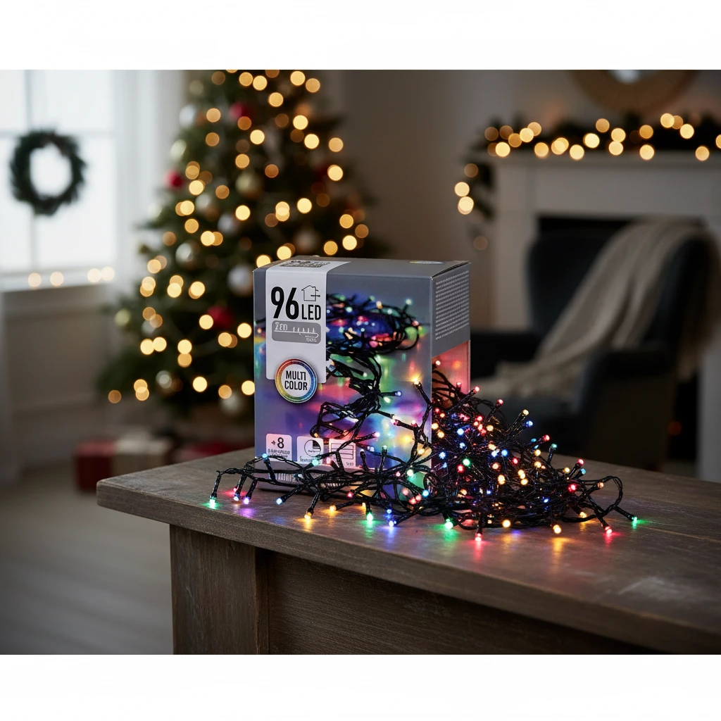 LED-Lichterkette 96 LEDs batteriebetrieben mehrfarbig AX9810240 by Koop color Färgad