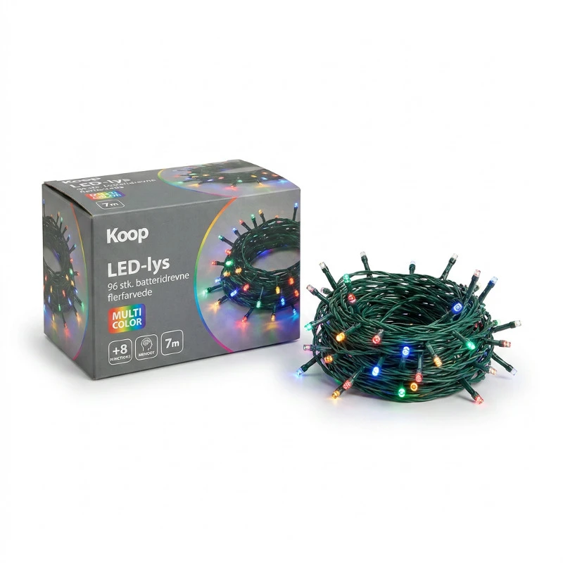 LED-Lichterkette 96 LEDs batteriebetrieben mehrfarbig AX9810240 by Koop color Färgad