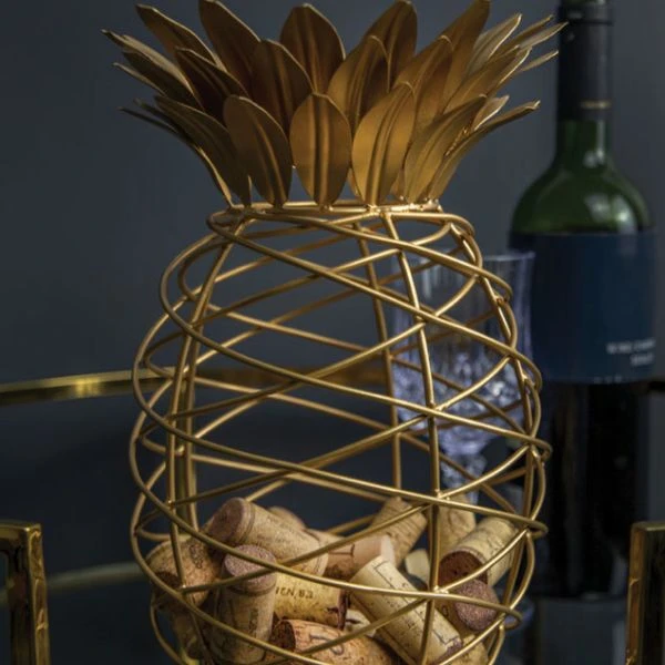 BarCraft Ananas-Korkenhalter Mattgold BCCORKHOLDER by BarCraft color Svart