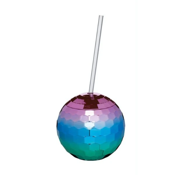 Discokugel Trinkbecher mit Strohhalm 560 ml BarCraft BCDISCO by BarCraft color Svart