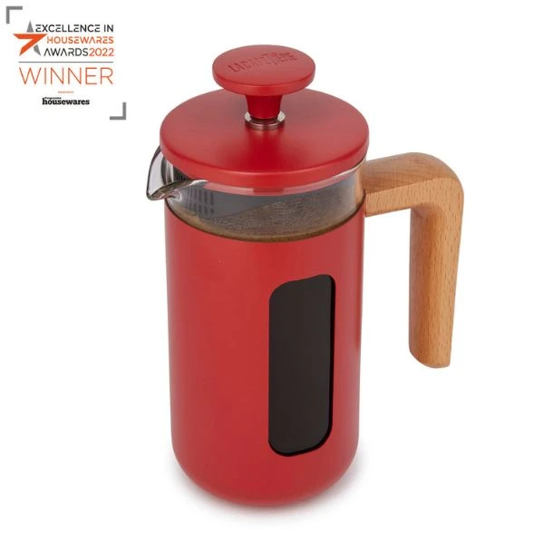 Pisa Kaffeebereiter 3 Tassen Rot mit Holzgriff La Cafetière LCPISA3CPREDW by La Cafetière color Svart