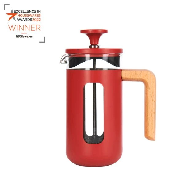 Pisa Kaffeebereiter 3 Tassen Rot mit Holzgriff La Cafetière LCPISA3CPREDW by La Cafetière color Svart
