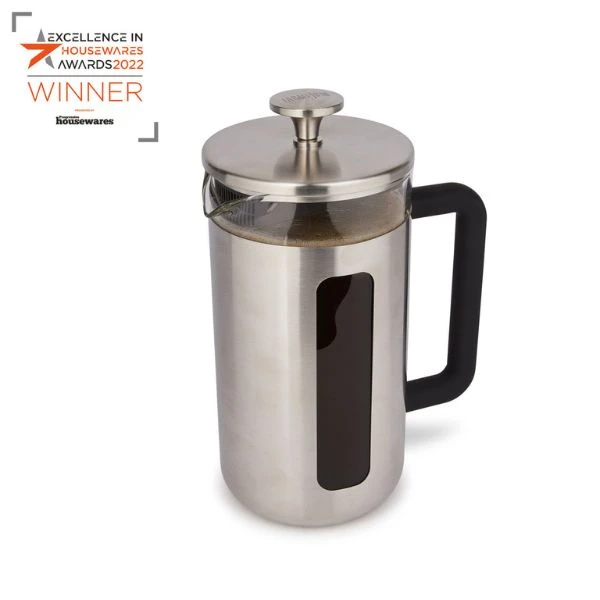 Pisa 8-Tassen Kaffeebereiter gebürstetes Chrom La Cafetière LCPISA8CPSIL by La Cafetière color Svart