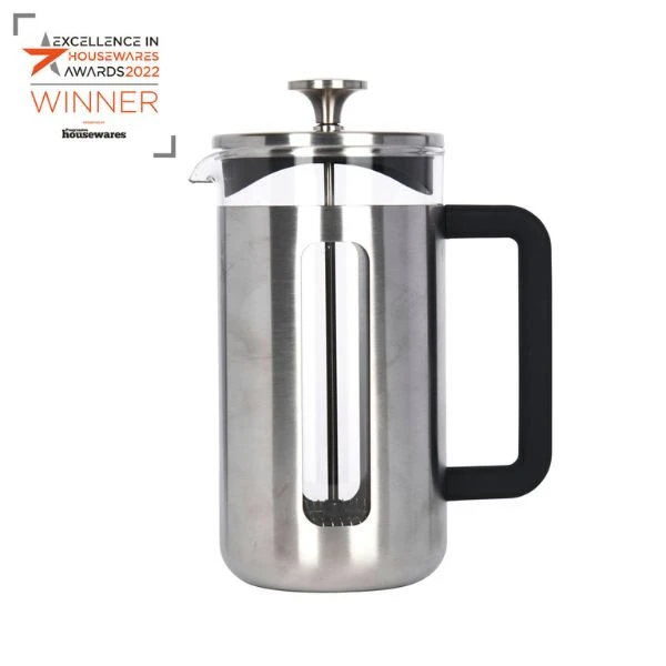 Pisa 8-Tassen Kaffeebereiter gebürstetes Chrom La Cafetière LCPISA8CPSIL by La Cafetière color Svart