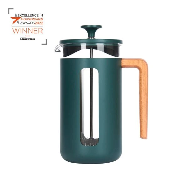 Pisa 8-Tassen-Kaffeebereiter Grün Holzgriff La Cafetière LCPISA8CPGRNW by La Cafetière color Svart
