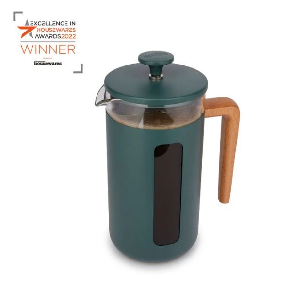 Pisa 8-Tassen-Kaffeebereiter Grün Holzgriff La Cafetière LCPISA8CPGRNW by La Cafetière color Svart