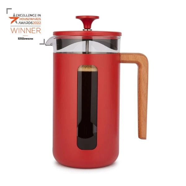 La Cafetière Pisa Kaffeebereiter 8 Tassen Rot mit Holzgriff LCPISA8CPREDW by La Cafetière color Svart