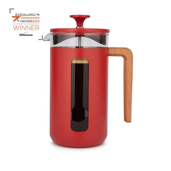 La Cafetière Pisa Kaffeebereiter 8 Tassen Rot mit Holzgriff LCPISA8CPREDW by La Cafetière color Svart