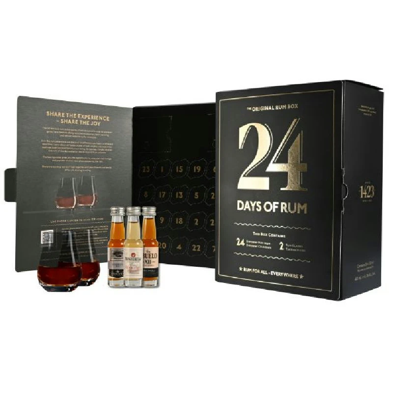 24 Days of Rum Kalender Black Edition 24x2cl JUL120 by 1423 color Svart