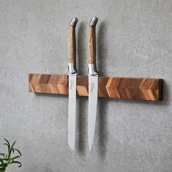Laguiole by Hâws Magnetische Messerleiste Akazienholz 40 cm 30-LGMWKHA by Laguiole By Hâws color Silver/brun