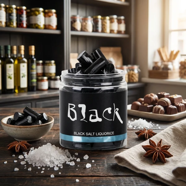 Salzlakritz in der Dose 170g, Black Liquorice 71084911 by Black Liquorice color Svart