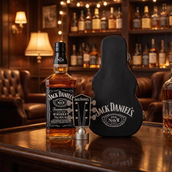 Jack Daniel's Old No. 7 Tennessee Whiskey Gitarre 70 cl mit Geschenkbox 58168 by JACKDANIEL color Svart