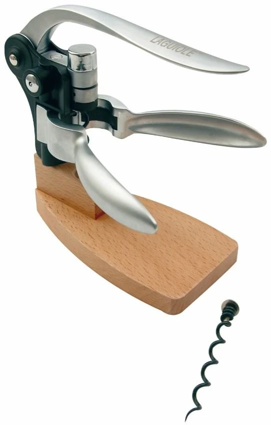 Laguiole Korkenzieher Japanische Zelkove auf Holzständer 40268550 by Laguiole color Svart