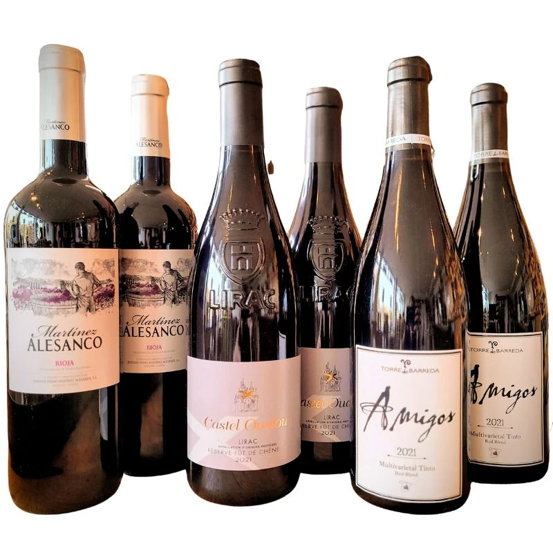 Rotwein-Probierpaket 6 Flaschen / je 2 Flaschen Rødvinskasse1 by Etoile color Svart