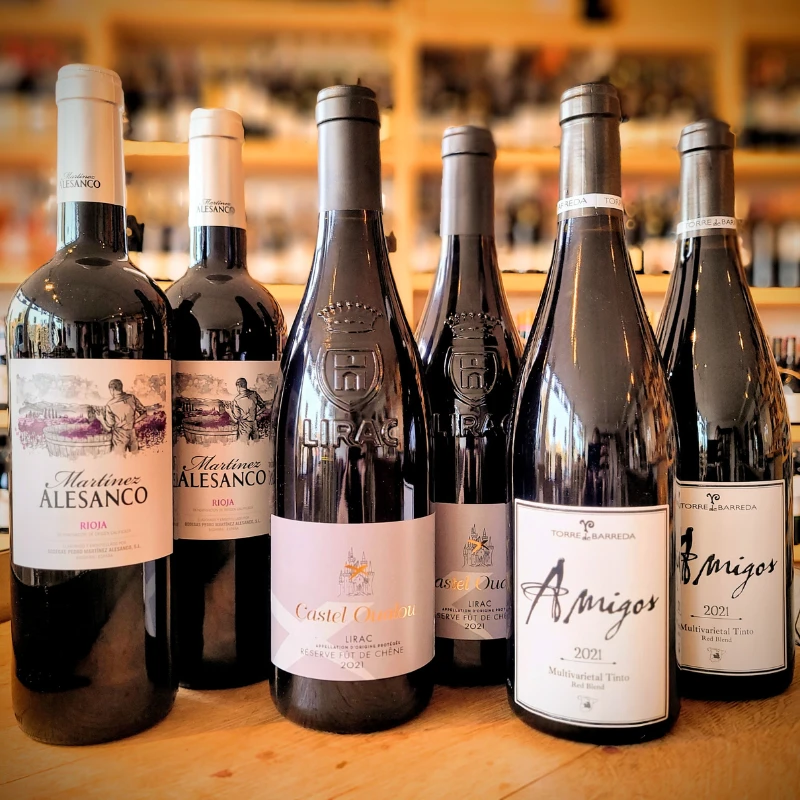 Rotwein-Probierpaket 6 Flaschen / je 2 Flaschen Rødvinskasse1 by Etoile color Svart