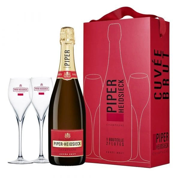 Piper-Heidsieck Champagner brut Geschenkbox mit 2 Gläsern FL 75 996300 by PIPERHEIDS color Svart