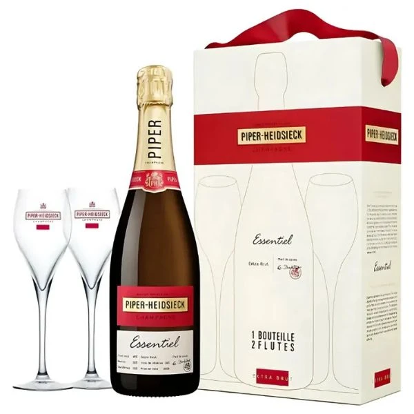 Piper-Heidsieck Champagne Essentiel Geschenkset mit 2 Gläsern 75 cl 1004729 by PIPERHEIDS color Svart