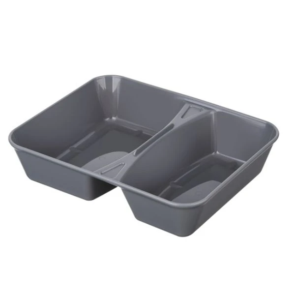 Wiederverwendbare Lunchbox Grau – Polycarbonat 1335 ml ohne Deckel 800408-DG by GLASS4EVER color Svart