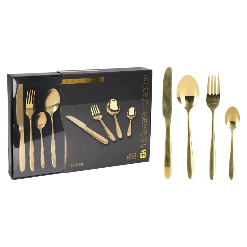 Besteckset 24-teilig Gold CC4100940 by Koop color Goud