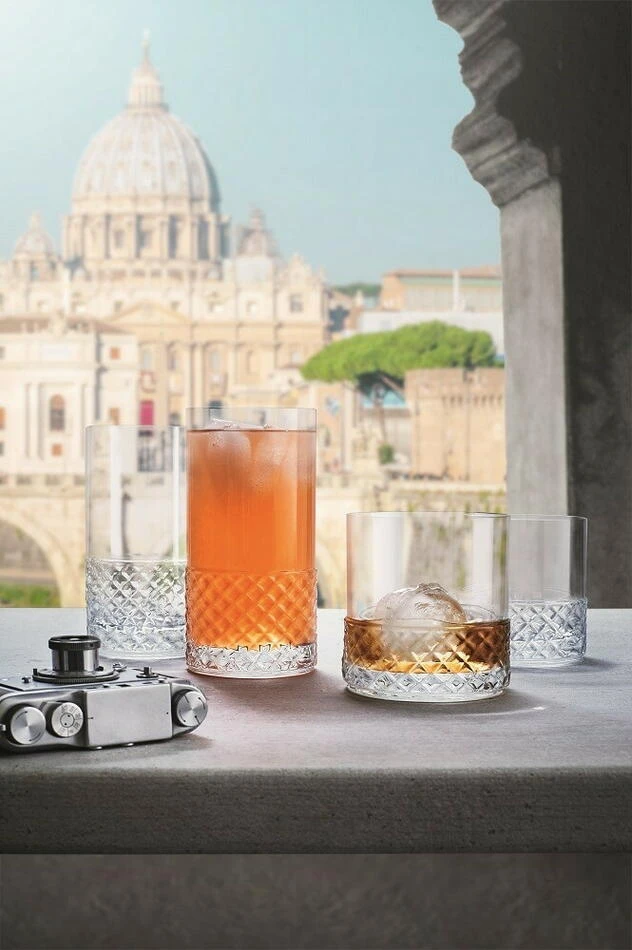 Roma 1960 Wassergläser/Whiskygläser 4er-Set Klar 38 cl 12708-02 by Luigi Borm color Helder