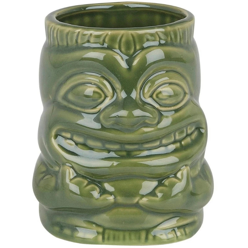 Keramik-Tiki-Becher mit Henkel 425ml BTBL3401 by Beaumont color Grön