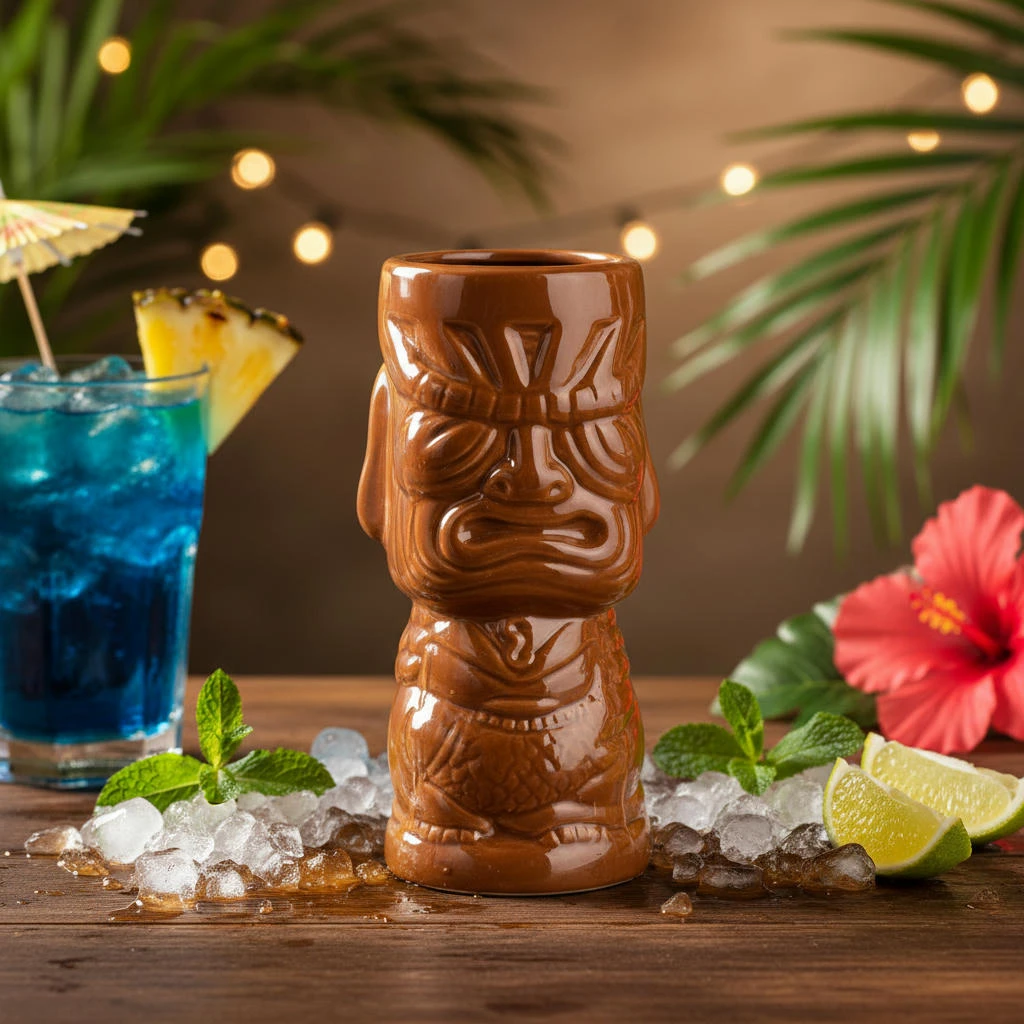 Molokai Tiki-Becher aus Keramik 360ml BTBL3407 by Beaumont color Bruin