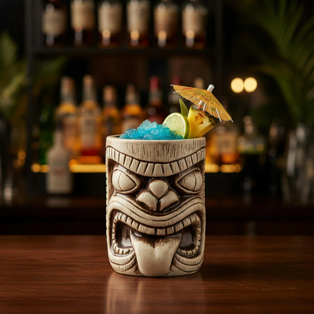 Toscano Lono Tiki-Becher aus Keramik 450ml BTBL3408 by Beaumont color Grijs