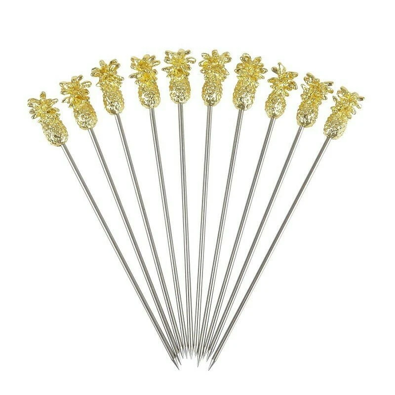 Ananas Cocktailspieße 10er-Pack – Gold BTBL3734 by Beaumont color Goud